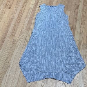 Cut Loose Blue and White Striped Sleeveless Midi Dress